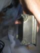 Antique Silver Plated Trinket Box Four Feet Engraved Star Flowered Top Vanity Metalware photo 2