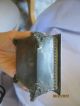 Antique Silver Plated Trinket Box Four Feet Engraved Star Flowered Top Vanity Metalware photo 3