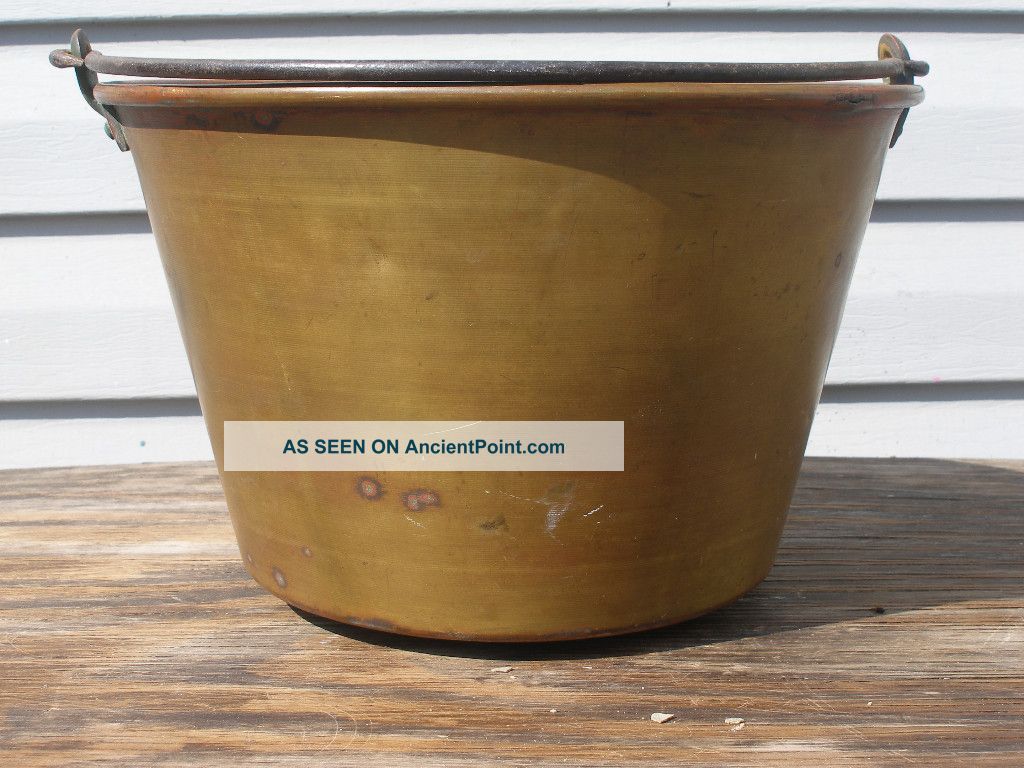 Antique H.  W.  Haydens Brass Bucket Mde By C.  G.  Hussey, Metalware photo