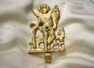 1964 Vintage Goldtone Angel Or Cherub Wall Hook By James & Patricia Origs. photo