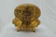 Antique Art Nouveau Gilt Metal Footed Jewelery Box Cask Pat.  1904 Metalware photo 6