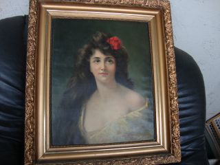 Antique French Oil Painting 19 Th Early 20 Th Canvas photo