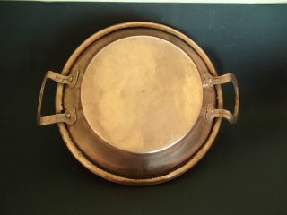 Antique French Copper Cauldron/jam Pot Hand Hammered,  Rolled Edge Ca 1850 photo