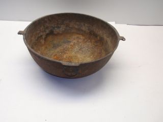 Antique Pre - Griswold Erie Cast Iron Forged Metal Camping,  Hiking Pa Pot Nr photo