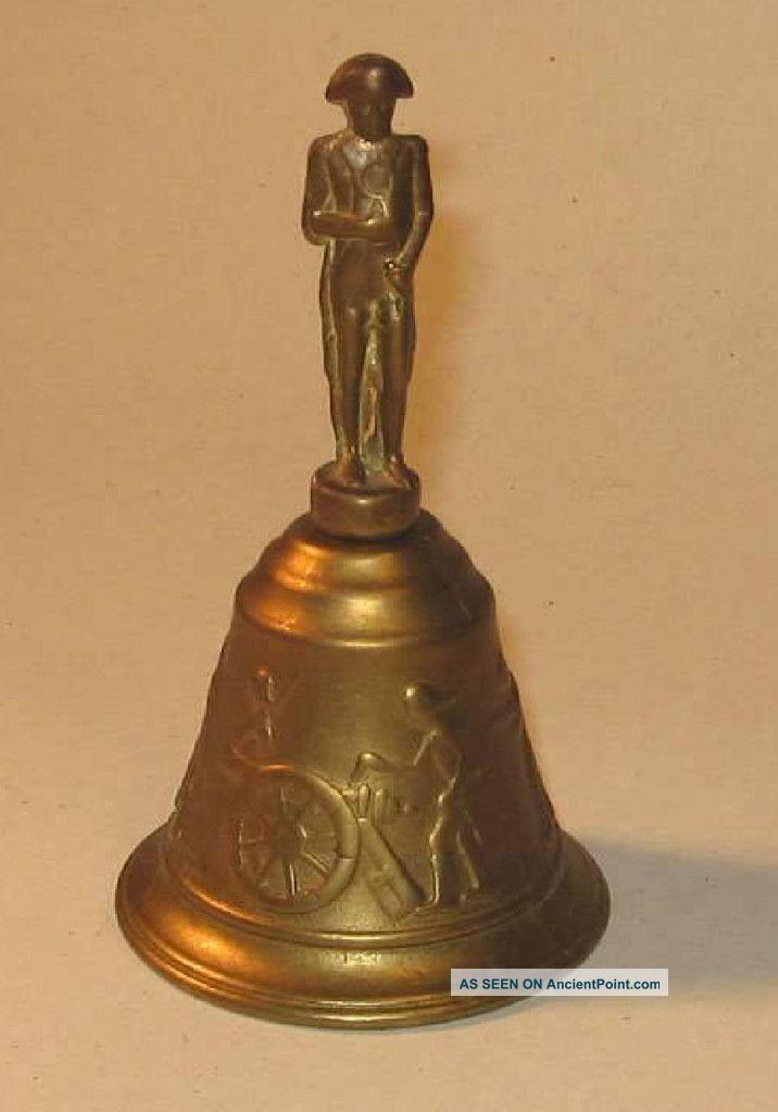 Ornate Brass Bell With Napoleon Handle Metalware photo