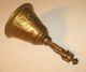 Ornate Brass Bell With Napoleon Handle Metalware photo 1