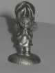 Dated 1975 Little Gallery Hallmark Pewter Figurine Winged Angel Prays Miniature Metalware photo 4