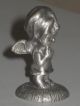 Dated 1975 Little Gallery Hallmark Pewter Figurine Winged Angel Prays Miniature Metalware photo 6