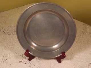 Vintage Continental Pewter Plate Marked A.  H.  Crown Over Teapot photo