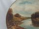 1896 Hand Painted & Signed R.  Smith Metal Tin Art Wall Plaque Metalware photo 1