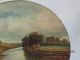 1896 Hand Painted & Signed R.  Smith Metal Tin Art Wall Plaque Metalware photo 2