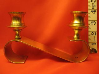 Vintage Brass Double Candle Holder photo