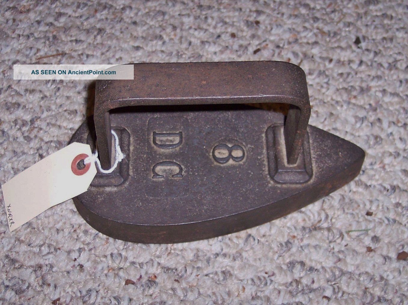 Early Antique Dc 8 Sadd Iron With Wrought Iron Stand Metalware photo