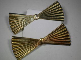 2 Decorative Light Metal Appliques Fan Bow Tie Bow photo