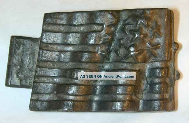 Antique Pewter Ice Cream Mold American Flag Ny 1075 Metalware photo