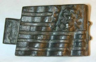 Antique Pewter Ice Cream Mold American Flag Ny 1075 photo