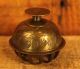 Antique Ornate Engraved Brass Cage Bell Metalware photo 1