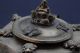 Small Antique Happy Buddah Finial Frog Butterfly Enameled Metal Teapot Metalware photo 8