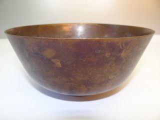 Antique Old Solid Brass Signed Ew Allen Decorative Primitive Water Bowl Nr photo