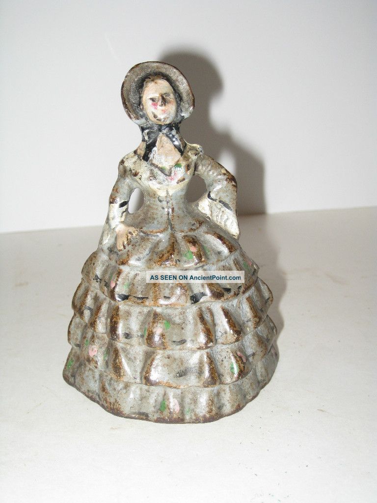 Antique Colonial Woman Cast Iron Doorstop Metalware photo