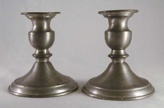 Vintage Pair Weighted Pewter Candlestick Holders Classic Design Leonard photo