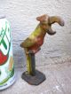 Antique Hubley Cast Iron Figurine Parrot Bottle Opener Paint Metalware photo 1