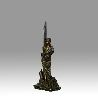 Antique Art Nouveau Bronze Figure ' L ' Otage ' By E Villanis photo