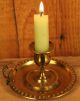 Antique 19th Century Brass Chamberstick Candleholder Metalware photo 1