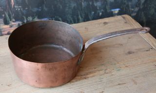 Antique Large French Copper Pot With Handle photo