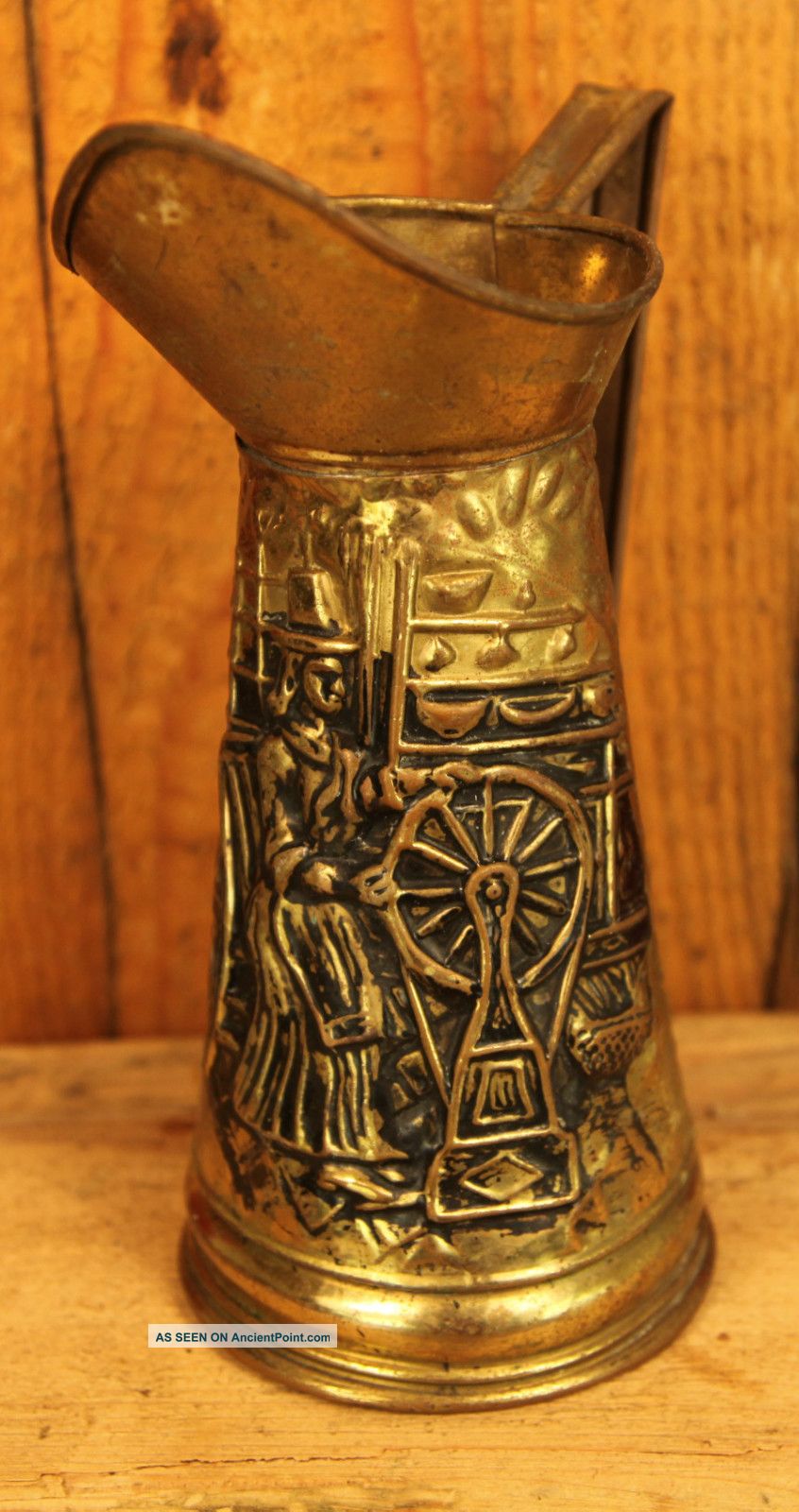 Antique Welsh Ornate Metal Jug Metalware photo