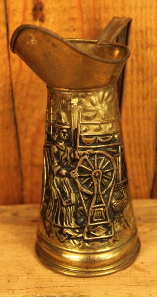 Antique Welsh Ornate Metal Jug photo