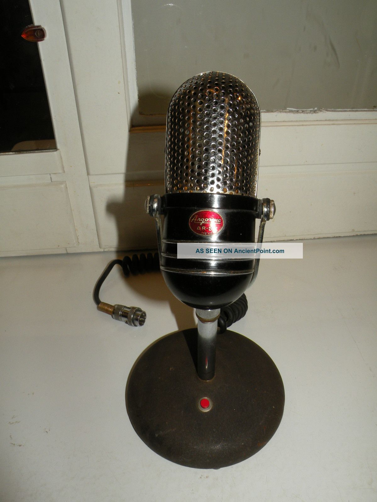 1960 ' S Argonne Ar - 57 Japan Pill Microphone Dual Crystal Element With Stand Metalware photo