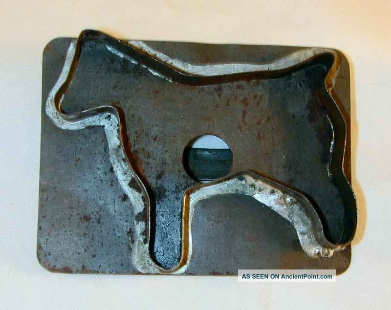 Antique Tin Southeastern Pennsylvania Flat - Back Cookie Cutter Dog Or Farm Animal Metalware photo