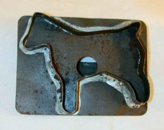 Antique Tin Southeastern Pennsylvania Flat - Back Cookie Cutter Dog Or Farm Animal photo