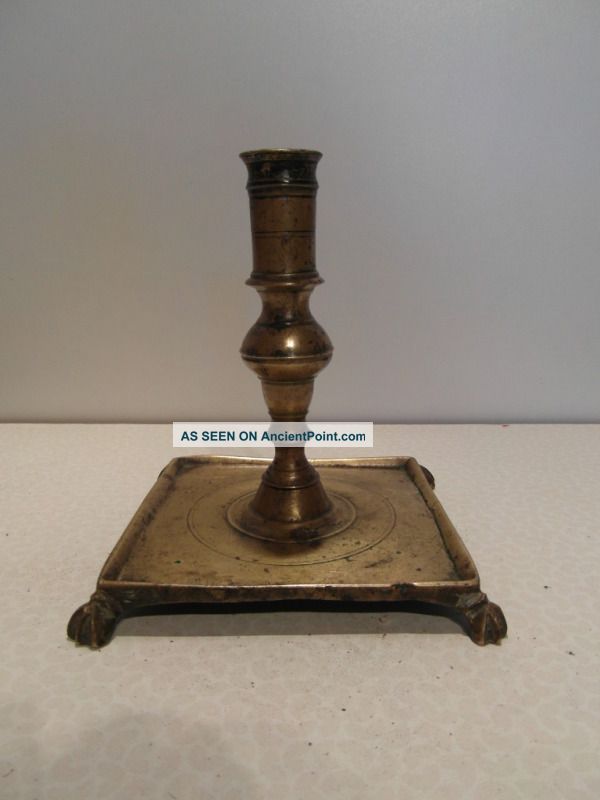 Spanish Brass Candlestick C.  1640 Metalware photo