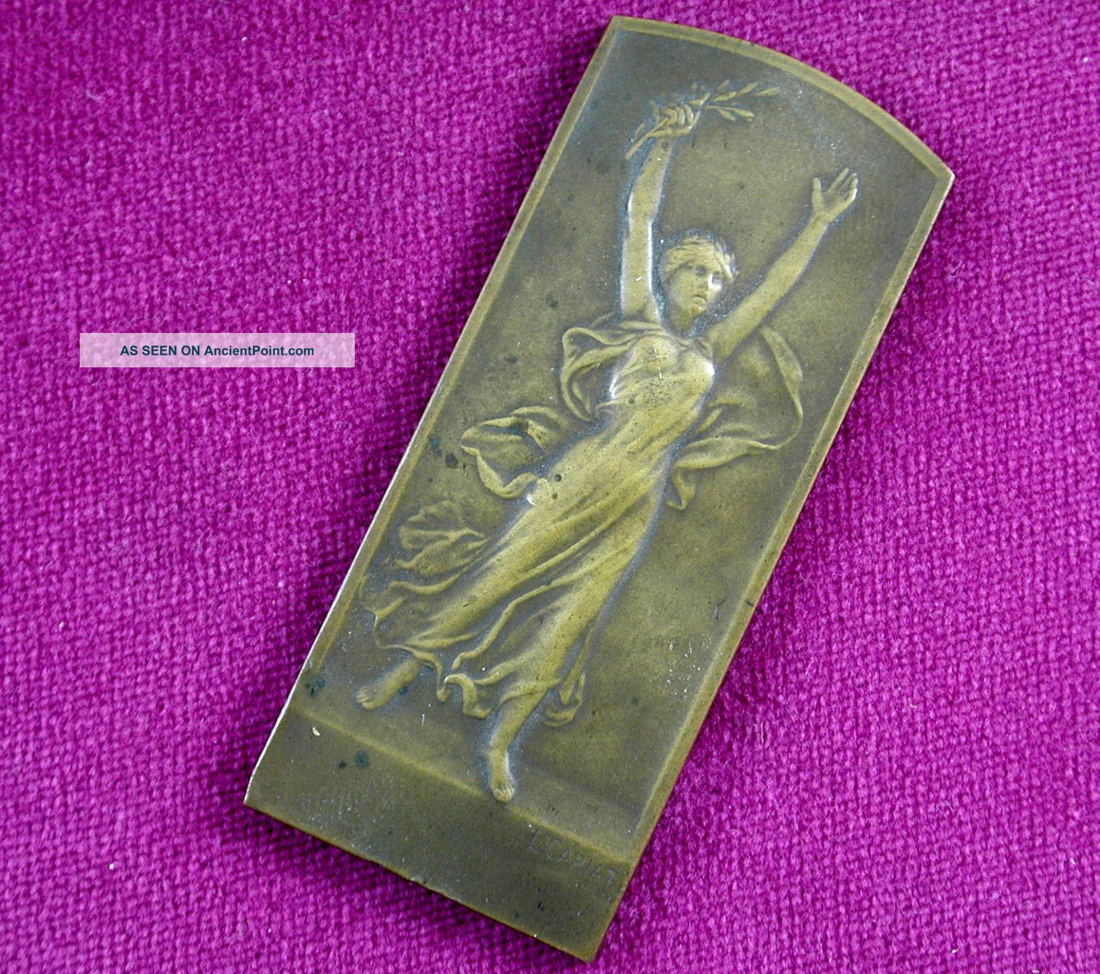Art Nouveau Plaquette / Rare Medal By Lucien Jean Henri Cariat Metalware photo