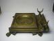 A British Brass Bronze Pen Rest Tray Desktop Cabinet England 19th Century Metalware photo 4