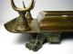 A British Brass Bronze Pen Rest Tray Desktop Cabinet England 19th Century Metalware photo 8