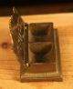 Antique Small Art Nouveau Solid Brass Inkwell Stand Inkstand Metalware photo 3