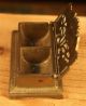 Antique Small Art Nouveau Solid Brass Inkwell Stand Inkstand Metalware photo 4