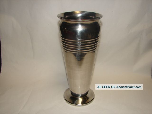 Vintage Retro Metal Vase Metalware photo