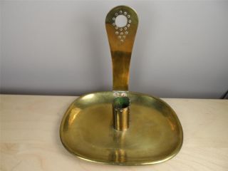 Signed Colonial Williamsburg - Max Rieg Brass Sconce Candle Holder Chamberstick photo