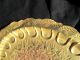 1800s Antique Brass Victorian Serving Tray Hand Hammered Incised Bronze Charger Metalware photo 6