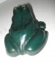 Antique Frog Cast Iron Doorstop Green Paint Metalware photo 2