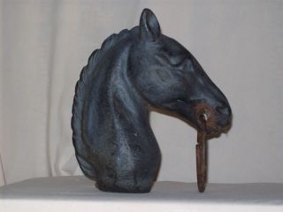Antique Cast Iron Horse Head Hitching Post - Cap C1800s photo