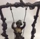 Antique August Moreau (1837 - 1917) Lady In A Swing Bronze Metalware photo 4