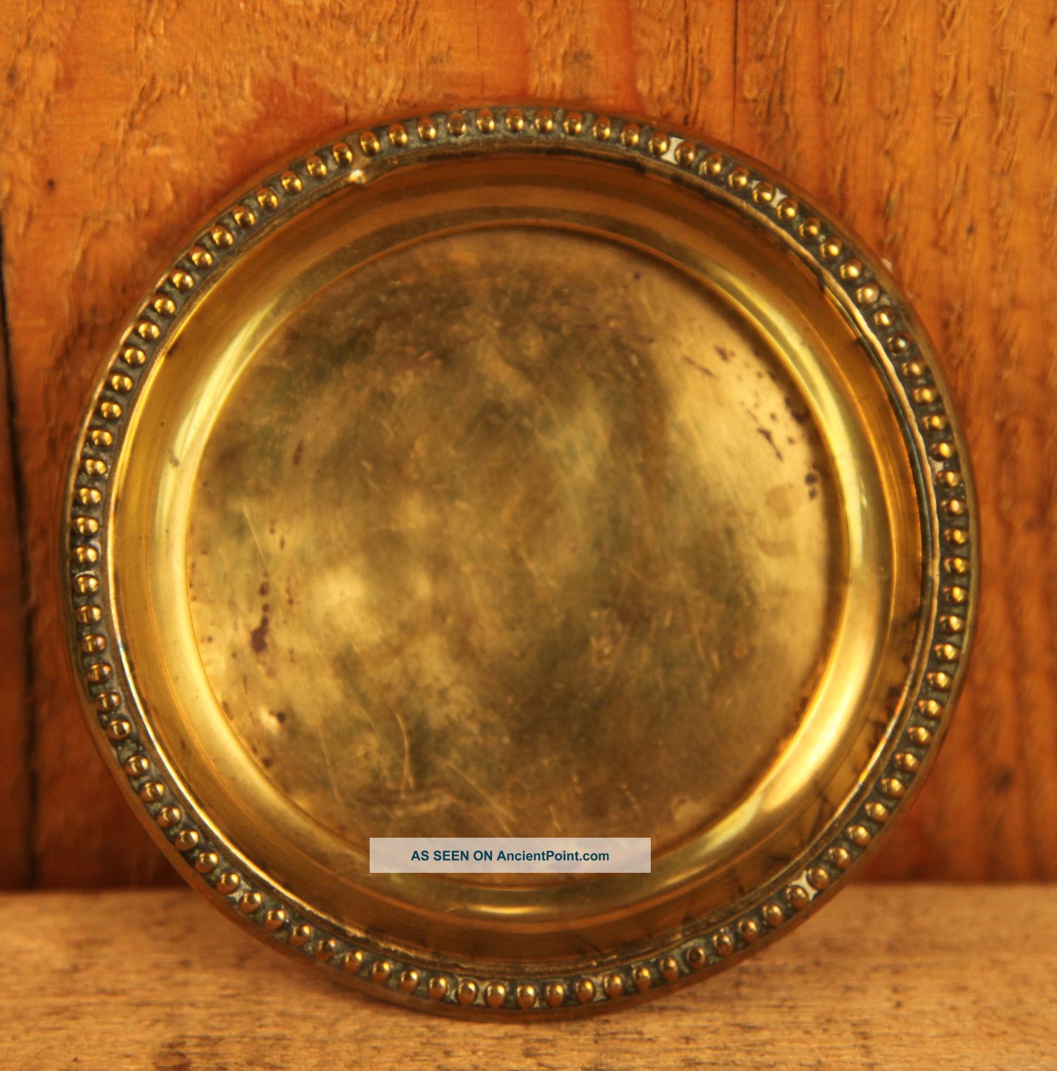 1800 ' S Brass Ornate Pin Tray Dish With Makers Mark Metalware photo