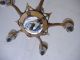 Stunning Chandelier Brass Chrome 5 Arms Art Deco Lamps photo 2
