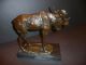 Bronze Moose Sculpture,  Signed Milo,  Mounted On Marble Base,  11 1/4 