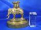 Pair Antique Figural Elephant Brass Candlesticks Metalware photo 1